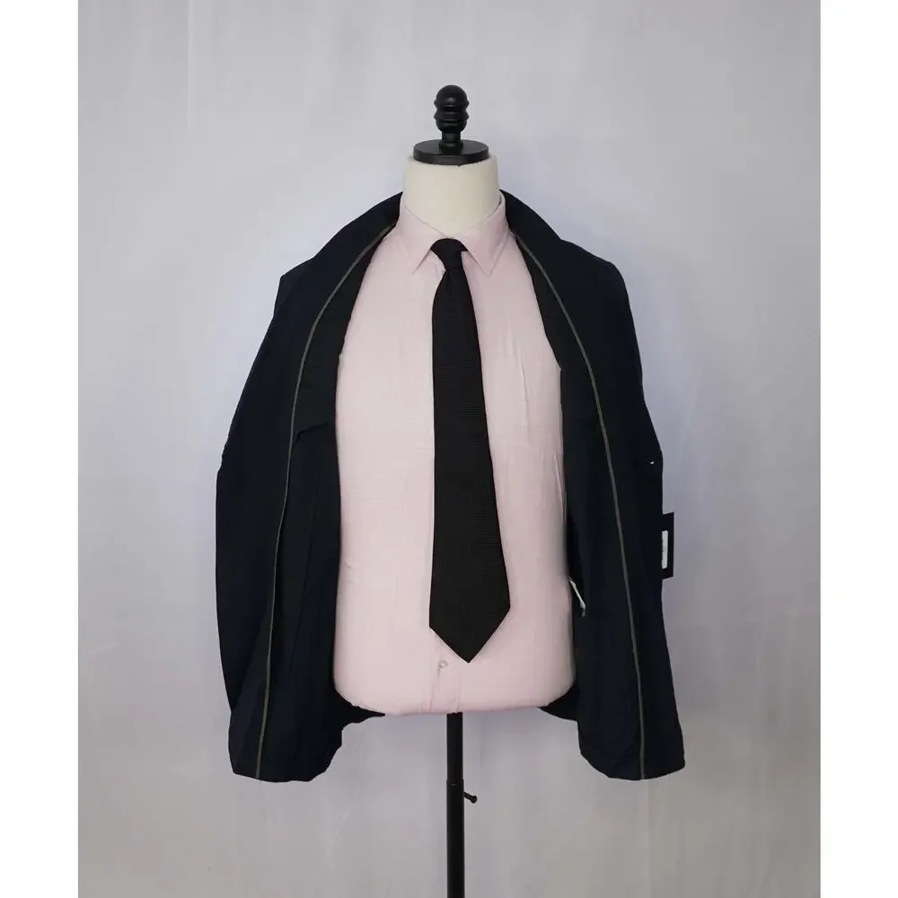 Z ZEGNA - Navy Blue Seersucker Sport Jacket - 42R (Fits 40R)